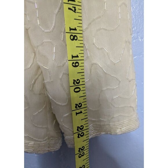 Adrian Papier Womens Ivory Beaded Silk Jacket 24 sz PS Evening - Picture 16 of 16